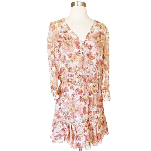 Veronica Beard Floral Mini Dress - Pink and Cream - Picture 3 of 13